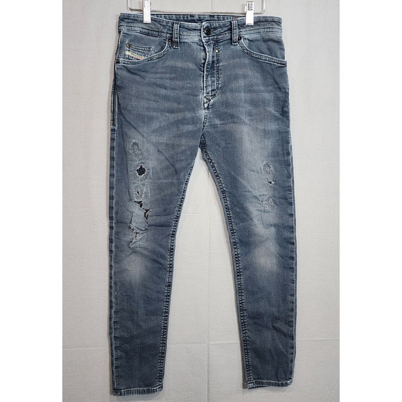 Diesel Spender Denim Sweat Pants Men 28 Blue Stretch Jeans - Picture 1 of 8